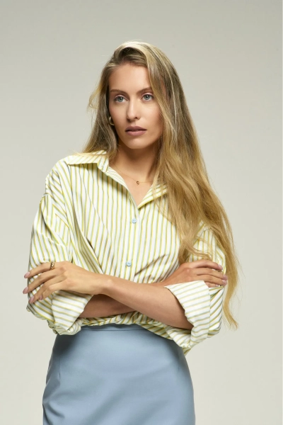 Рубашка Classic в полоску Blue&Yellow