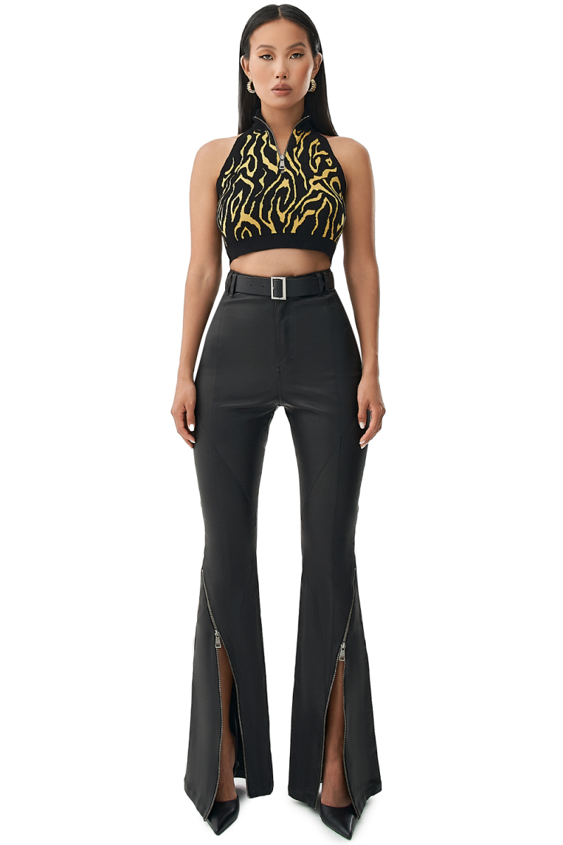 Топ халтер на молнии вязаный SODAMODA, цвет: геометрический принт, 11601 купить онлайн