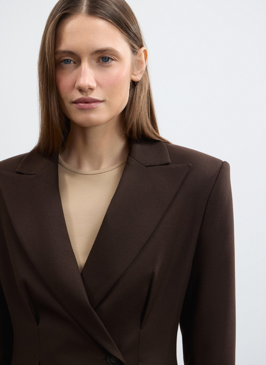 Жакет приталенный ALL WE NEED, цвет: коричневый, 2602W1257-19 купить онлайн