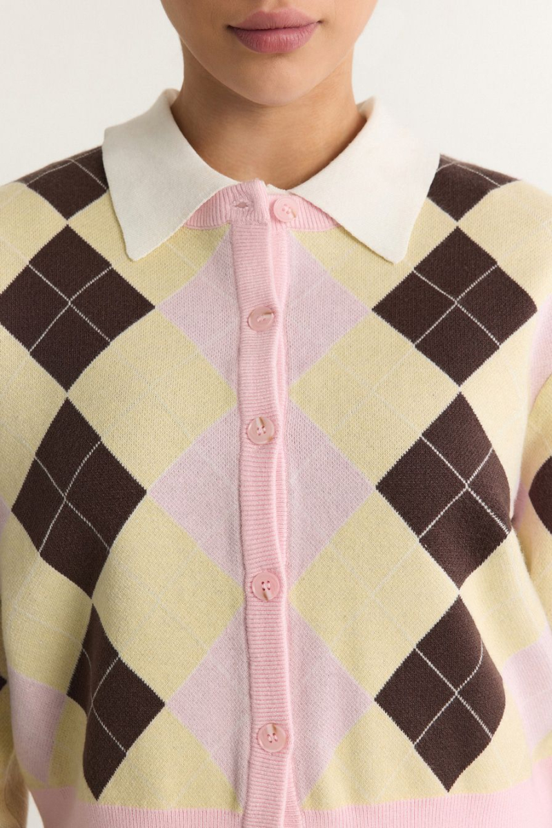 Кардиган из смесовой вискозы TOPTOP, цвет: розовый с принтом, TT.051.17707.301 купить онлайн