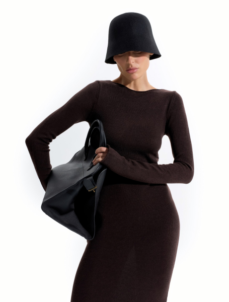 Вязанное платье макси ANOTHER SELECT, цвет: коричневый, 00070 купить онлайн