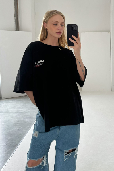 Футболка объемная с принтом SOLDOUT BLACK