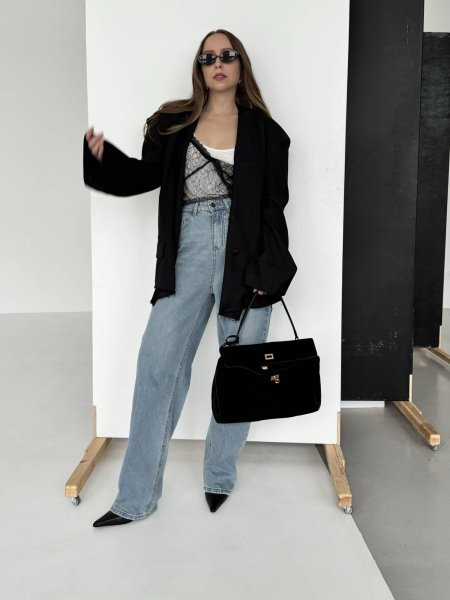 Сумка SANDRA MEDIUM brand salad, цвет: suede black J-704-PHR 6944 купить онлайн