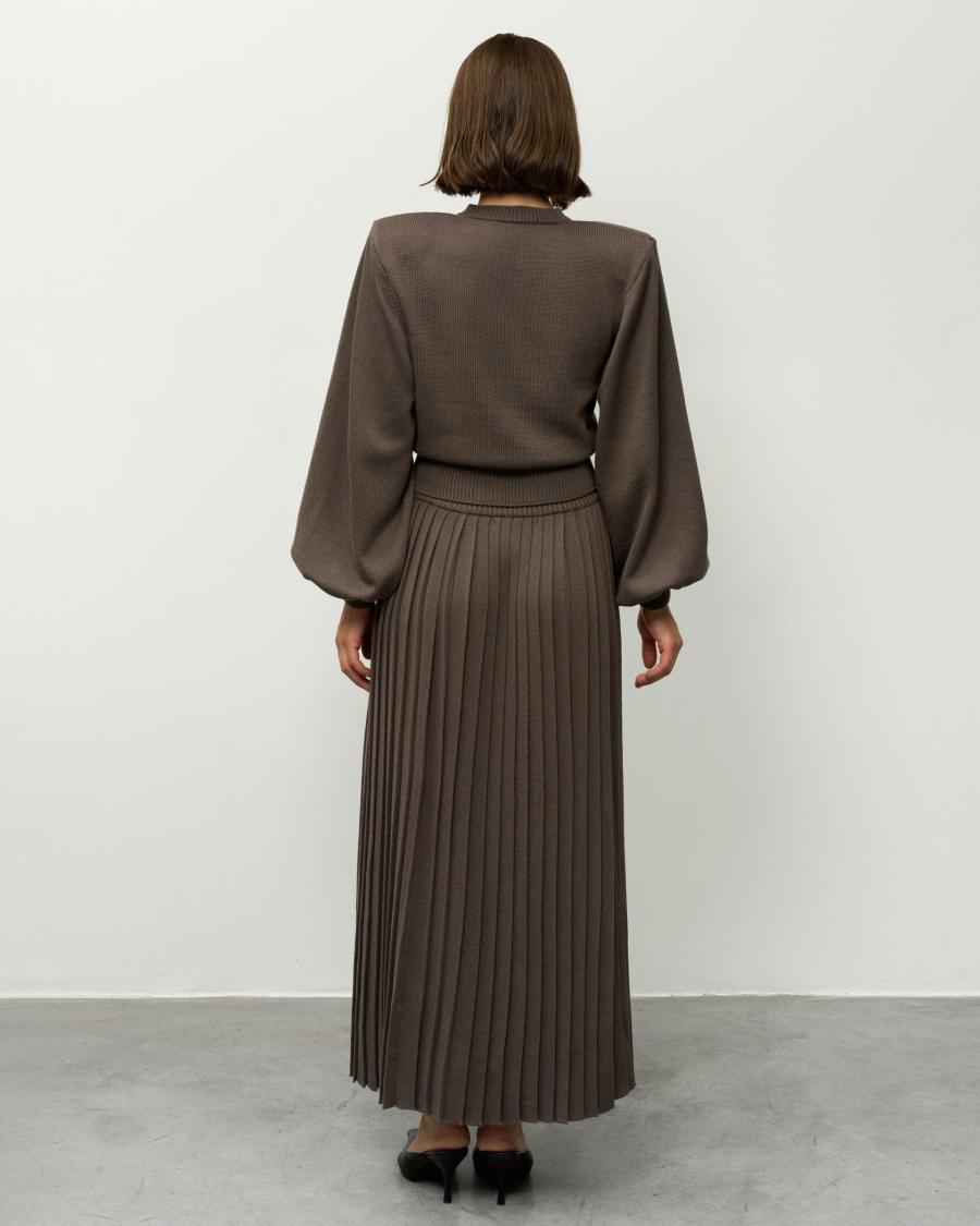 Вязаный костюм с длинной юбкой YONSRU, цвет: темно-серый, 824 купить онлайн