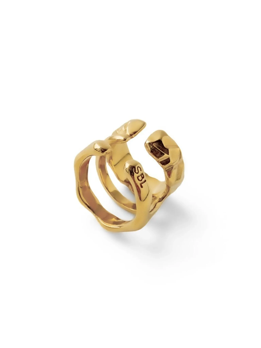 Серебряная серьга-кафф «Фактуры» SBLESKOM, цвет: позолота, 22186 купить онлайн