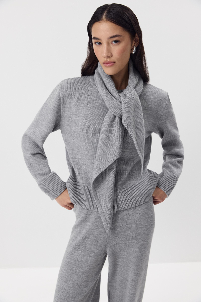 Кардиган из шерсти Charmstore, цвет: серый, 305-42898-884 купить онлайн