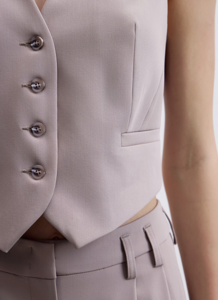 Жилет из костюмной ткани ALL WE NEED, цвет: Серо-бежевый, 2604W1297-12 купить онлайн