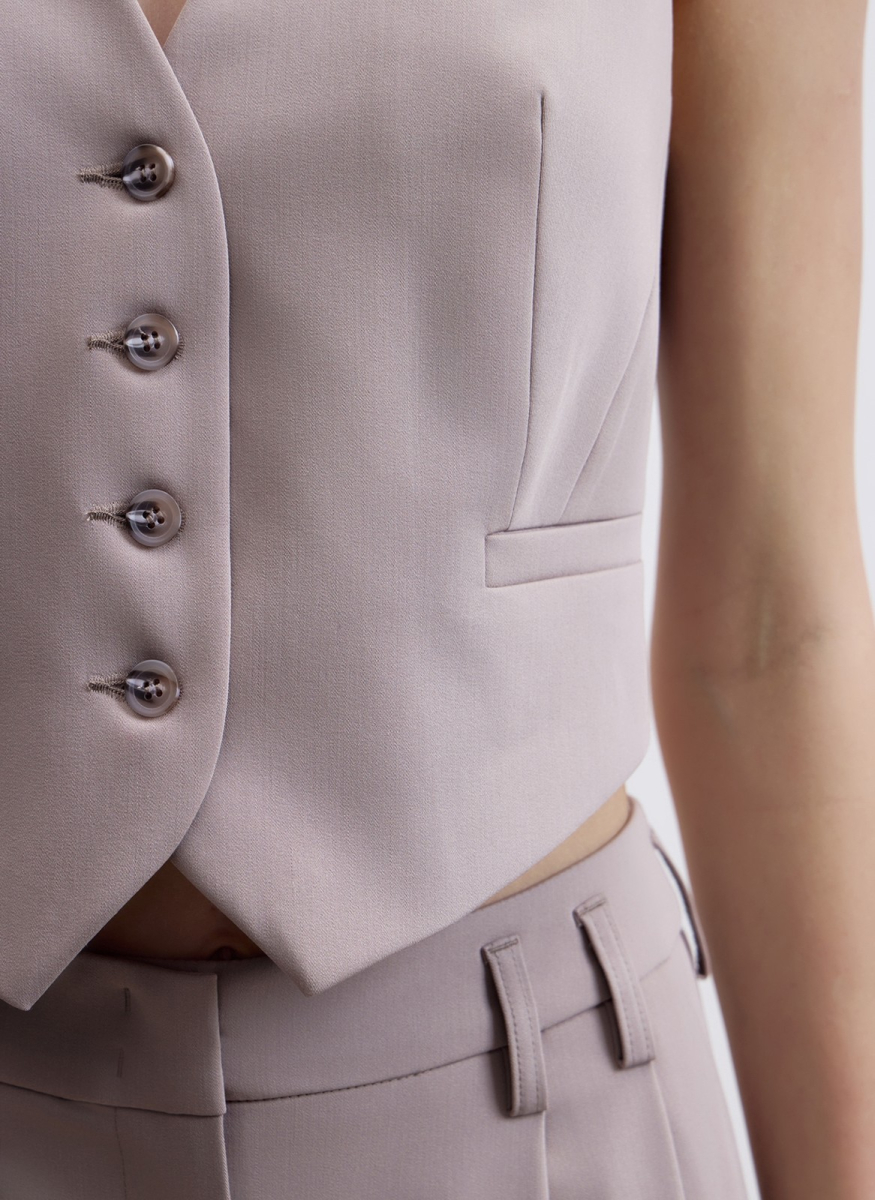 Жилет из костюмной ткани ALL WE NEED, цвет: Серо-бежевый, 2604W1297-12 купить онлайн