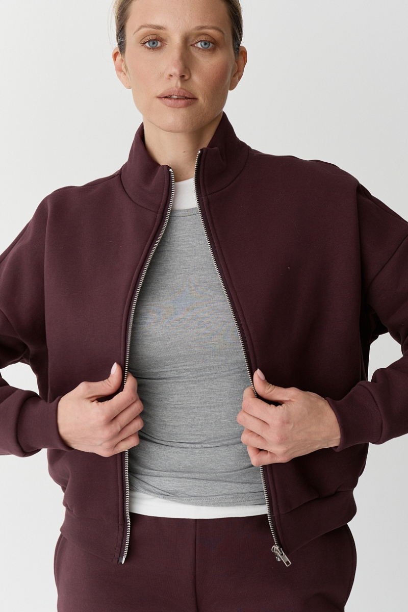 Толстовка на молнии утепленная Ricoco, цвет: Бордовый, 6097/3 купить онлайн