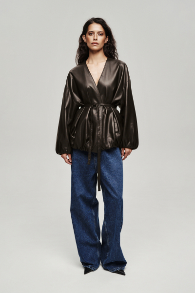Куртка из экокожи Label .B, цвет: коричневый, Jc.43.4.CH.BRN купить онлайн