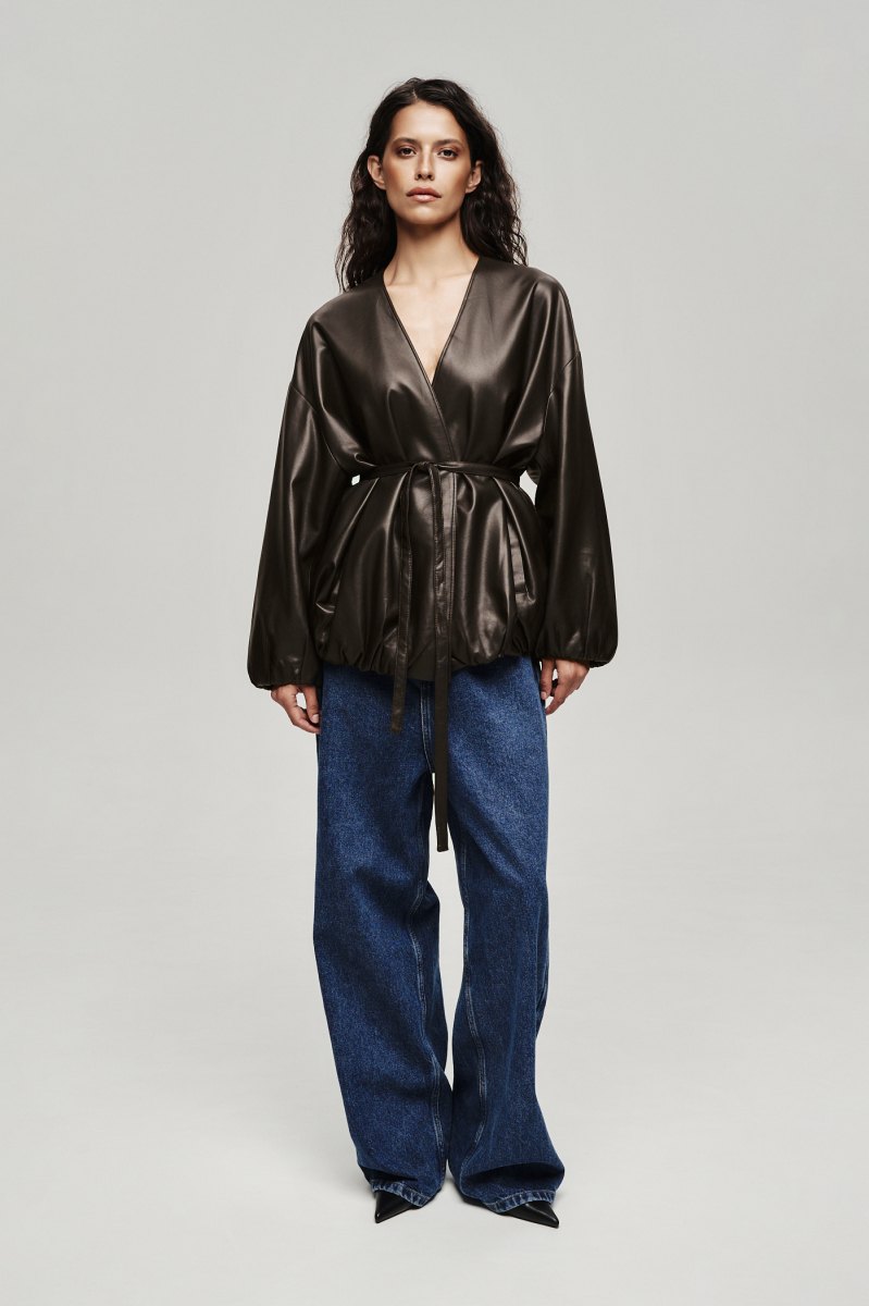 Куртка из экокожи Label .B, цвет: коричневый, Jc.43.4.CH.BRN купить онлайн