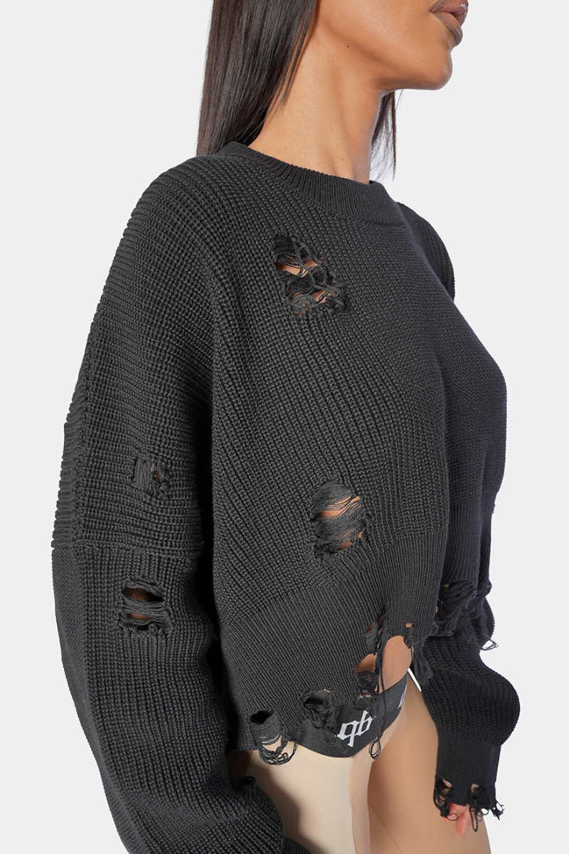 Свитер Crop qb A QUICK BUCK, цвет: black,  купить онлайн