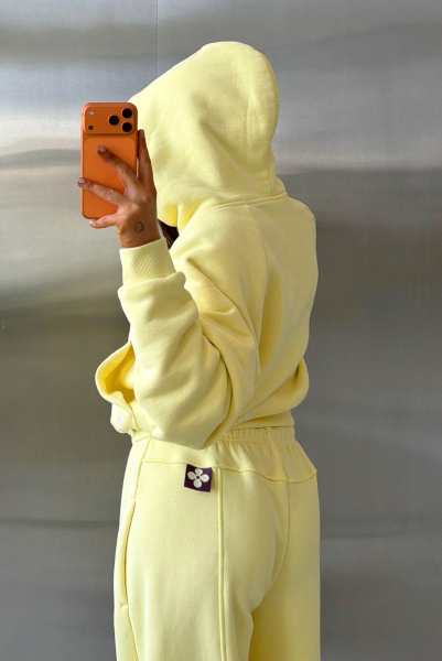 Худи на молнии укороченный Label .B, цвет: Желтый,  купить онлайн