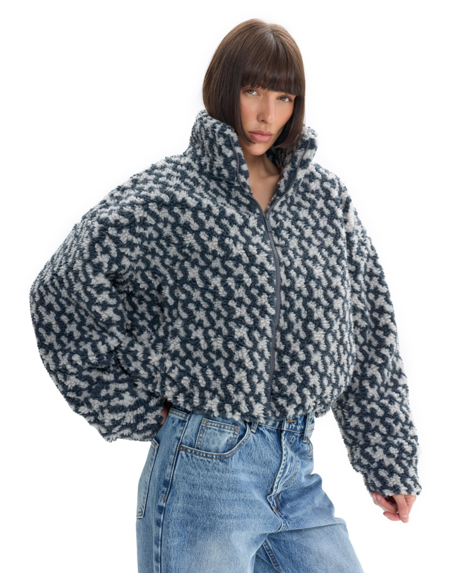 Бомбер Паттерн укороченный Suborbia, цвет: серый, 006925 купить онлайн