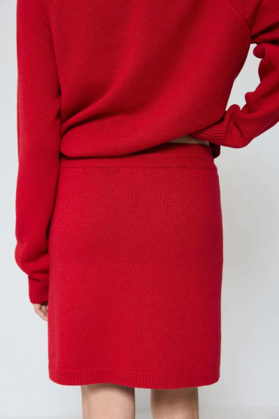 Юбка мини из смесового кашемира AROUND, цвет: красный, 271_26C24 купить онлайн