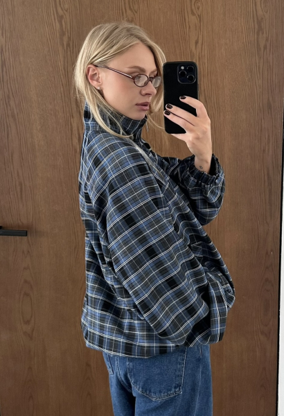 Олимпийка костюмная в клетку Label .B, цвет: синий,  купить онлайн