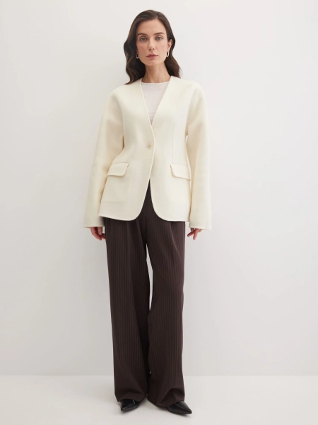 Приталенный жакет из шерсти Marou, цвет: молочный,  купить онлайн