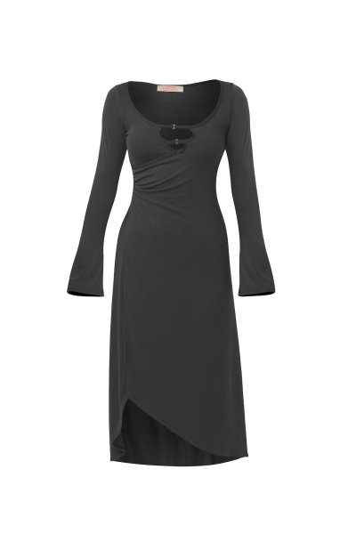 Платье трикотажное миди BARDAK, цвет: Черный, НФ-00000076 купить онлайн