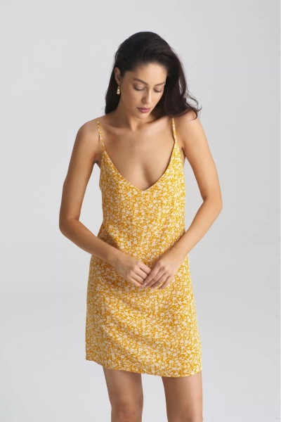 Платье мини на регулируемых бретелях Floral Yellow
