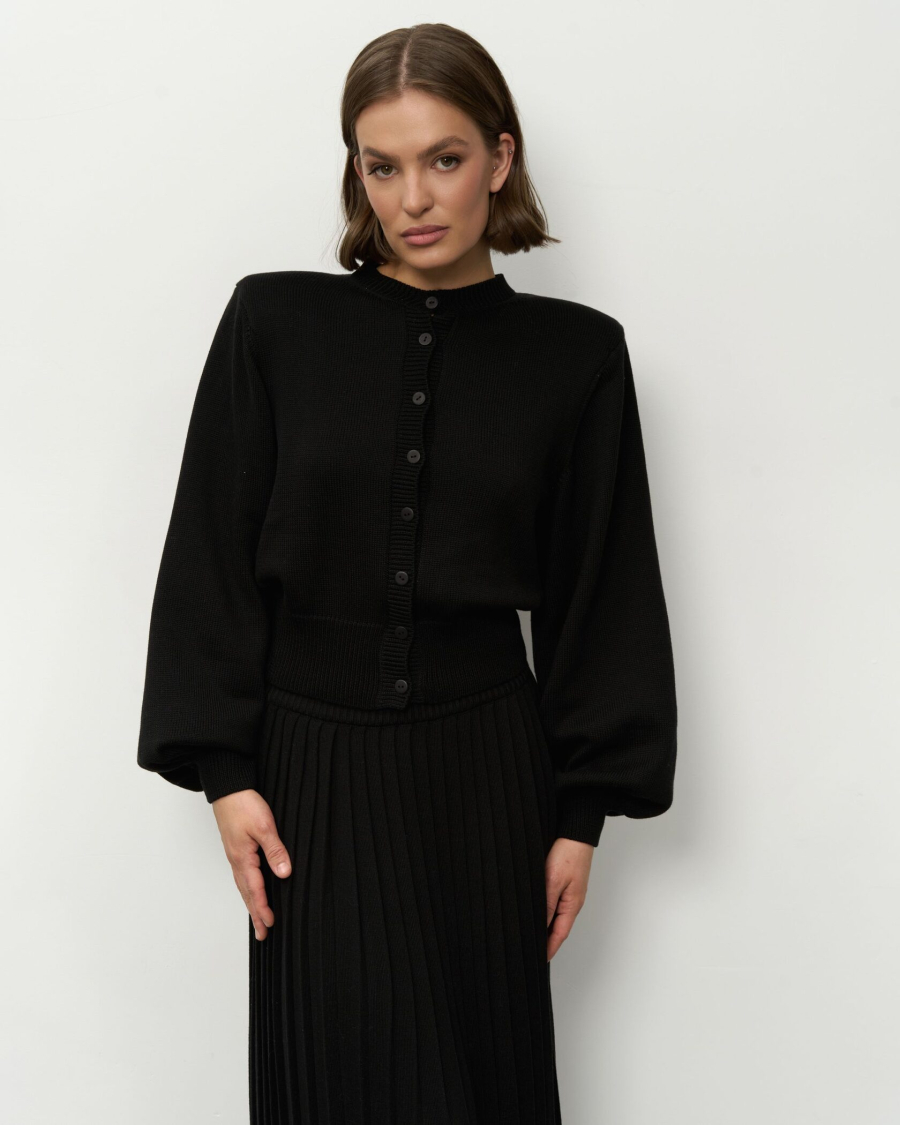 Вязаный костюм с длинной юбкой YONSRU, цвет: Черный, 822 купить онлайн