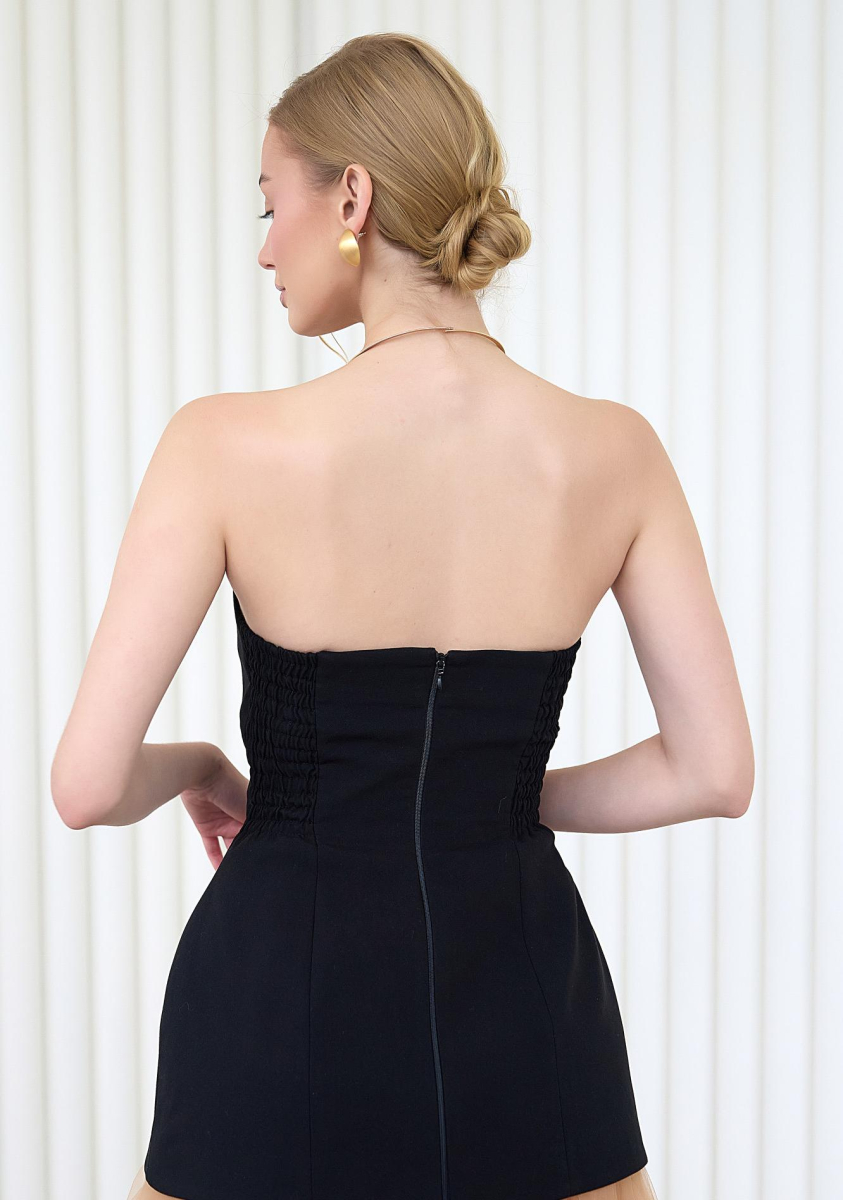 Платье с юбкой из сетки I.B.W., цвет: черный/черный, ED061 купить онлайн