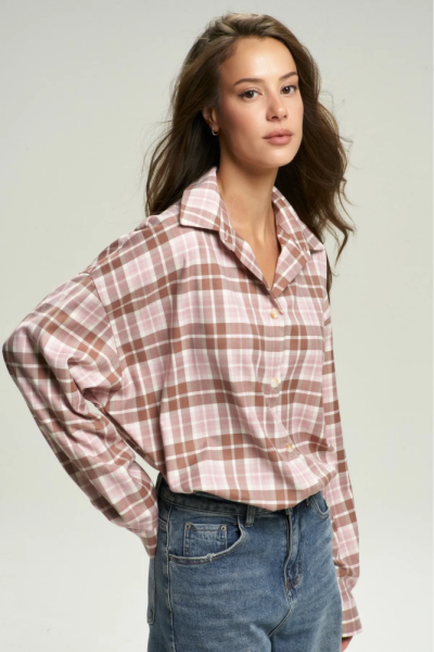 Рубашка в клетку Pink&Brown