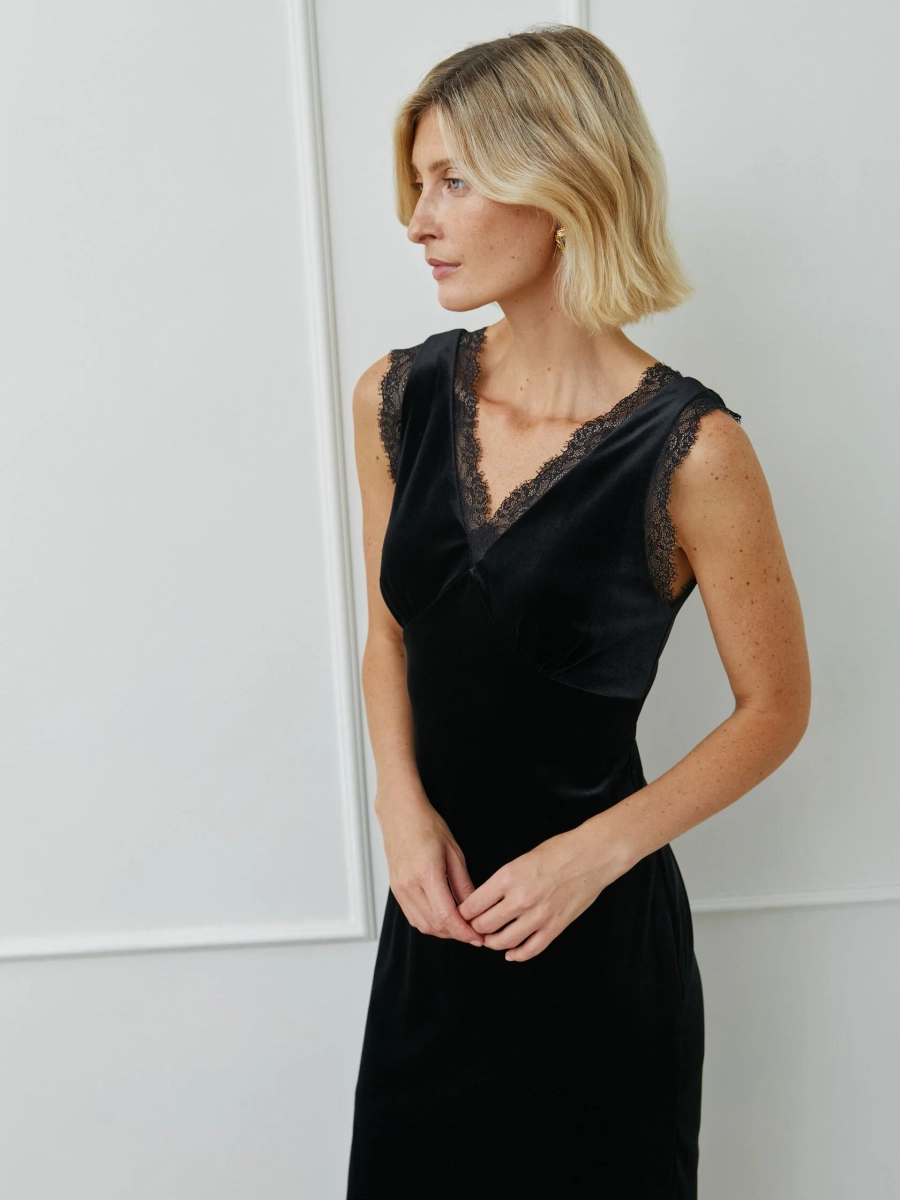 Платье Amely (бархат) Marou, цвет: Черный, Mar5_2603 купить онлайн