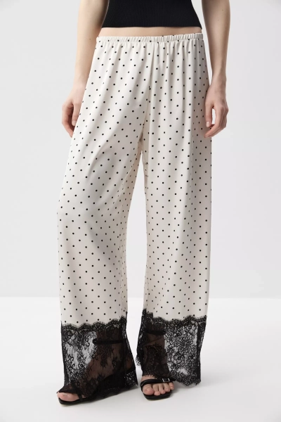 Брюки с кружевом Charmstore, цвет: горох на молочном 101-56860-1002 |трендовая новинка купить онлайн
