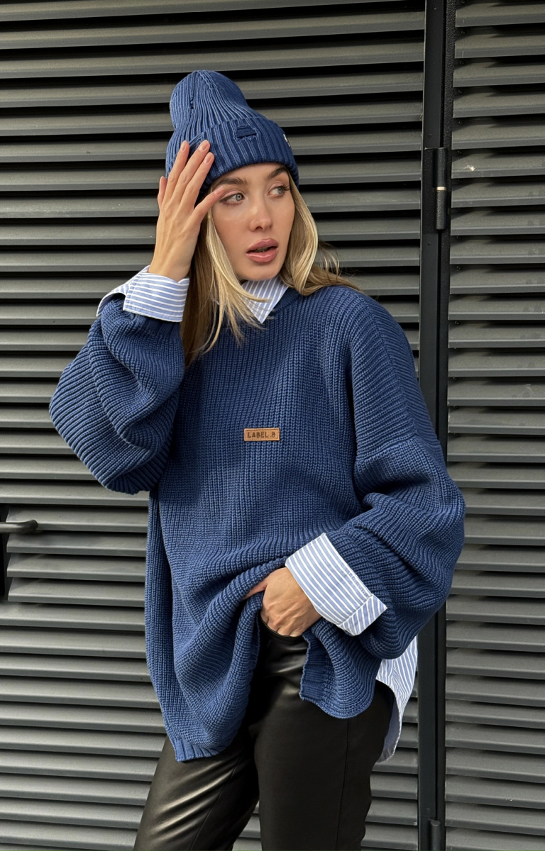 Джемпер с открытой спиной BLUE Label .B, цвет: blue, Kn.01.34BL купить онлайн