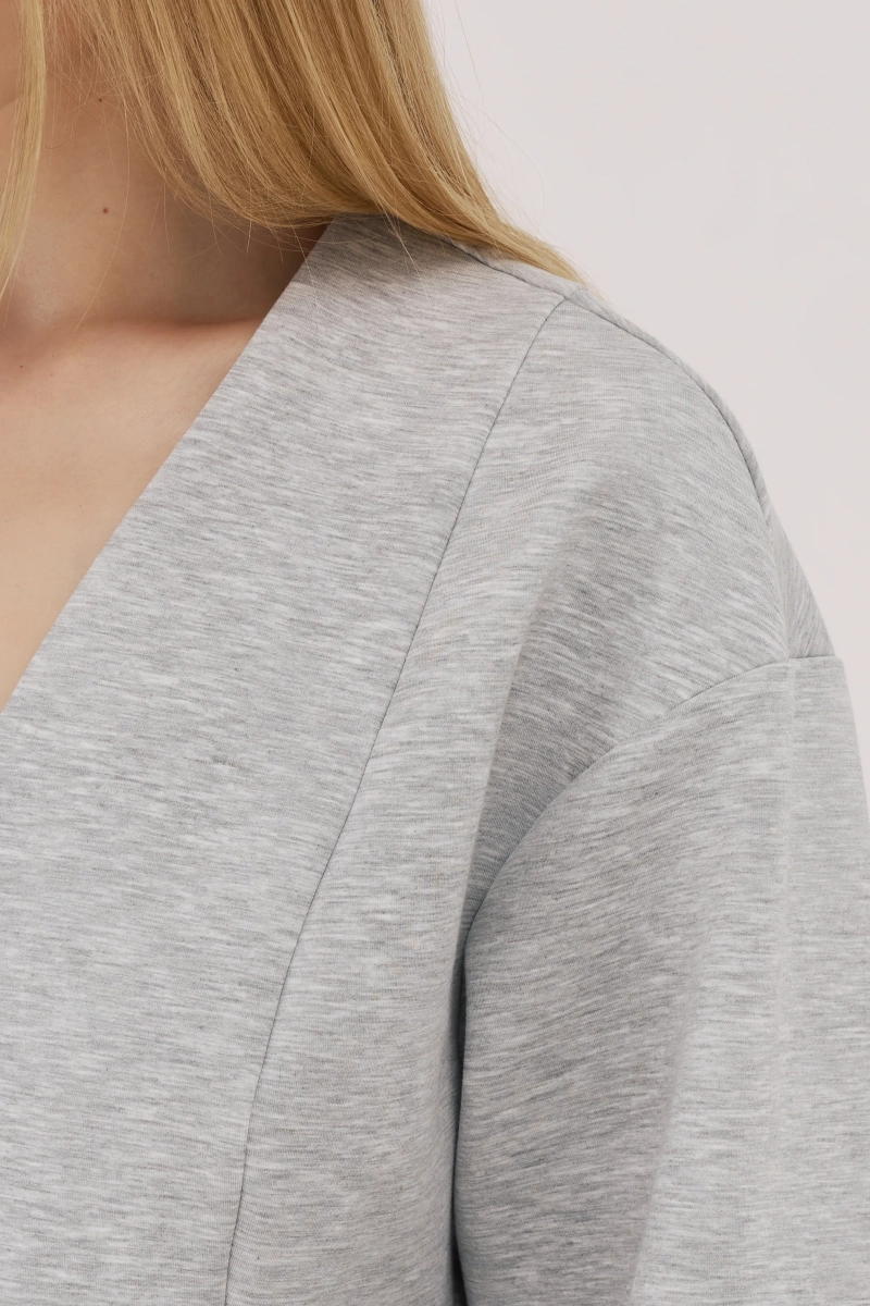 Жакет из трикотажного модала Ricoco, цвет: серый меланж,  купить онлайн