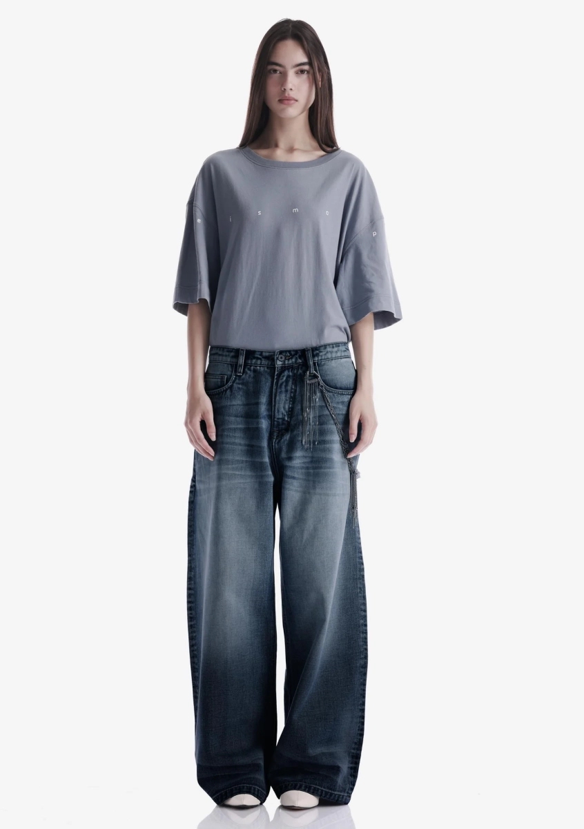 Широкие джинсы KRAKATAU, цвет: темно-синий, Ru223-615 купить онлайн