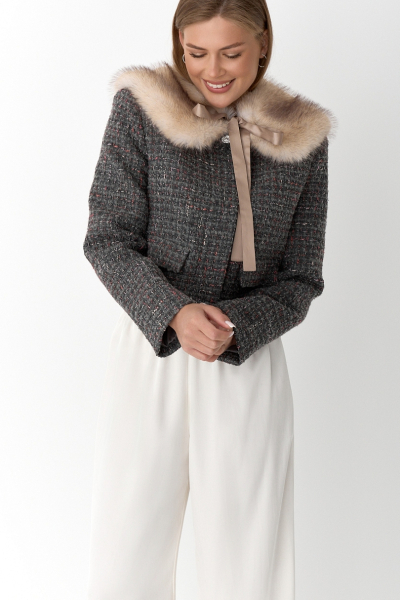 Воротник из экомеха Ricoco, цвет: Серо-бежевый 7003/2 купить онлайн