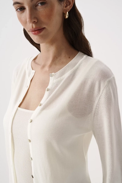 Кардиган из лиоцелла и шерсти Charmstore, цвет: молочный, 305-588119-111 купить онлайн