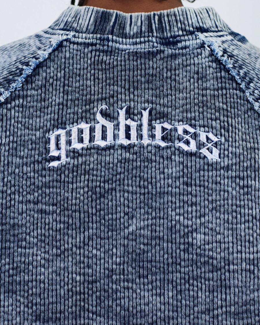 Свитшот OUT SEAMS CROPPED WASHED BLUE ASIA ST 71, цвет: синий, Ast71.swt-seams-crop-blue купить онлайн