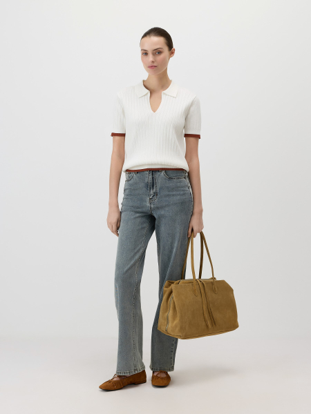 Пуловер в стиле поло Conso, цвет: молочный/терракотовый, KPS 260732 - молочный/терракотовый купить онлайн