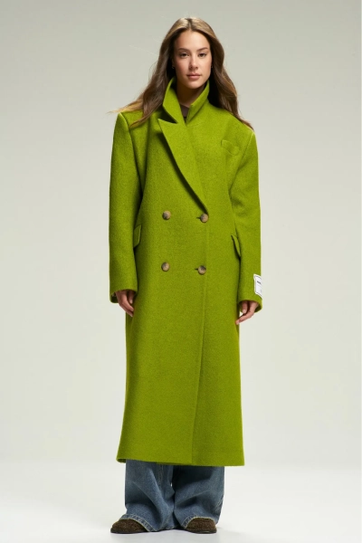 Пальто-макси из вареной шерсти Grinch Erist store, цвет: зеленый, НФ-00002551 купить онлайн