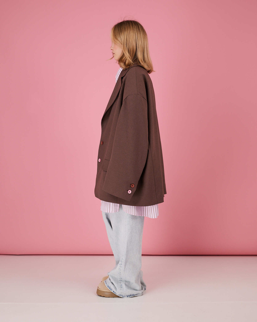 Пиджак макси шоколадный TABOO, цвет: шоколад, Blzr02 купить онлайн