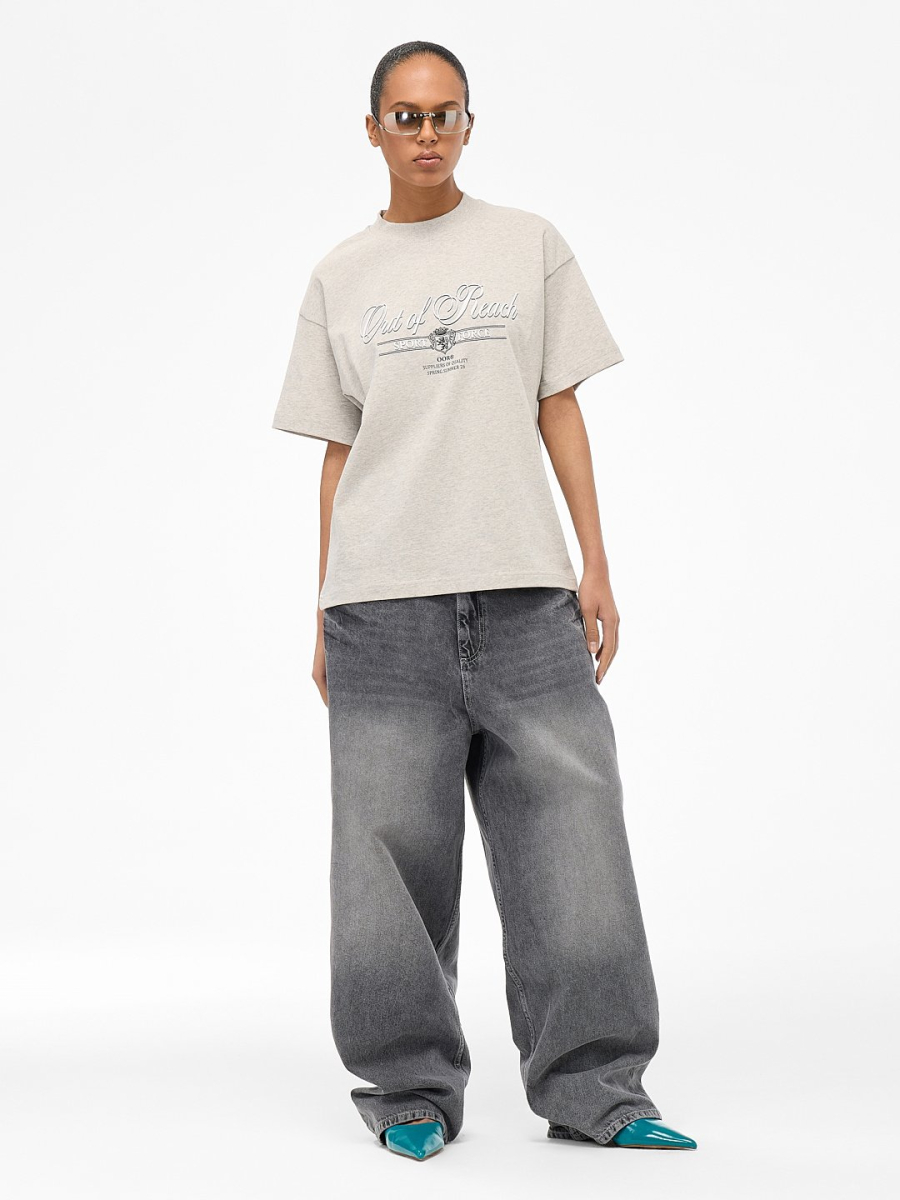 Футболка с принтом OUT OF REACH, цвет: серебристый меланж, TSLGGSLVMLG купить онлайн