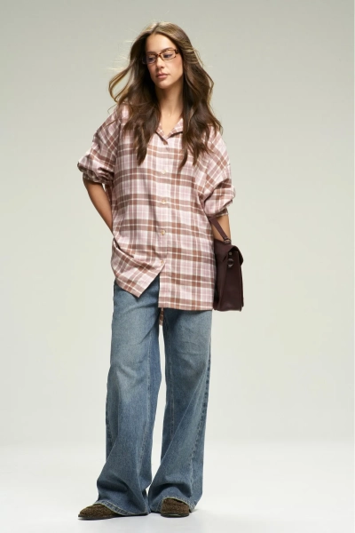 Рубашка в клетку Pink&Brown