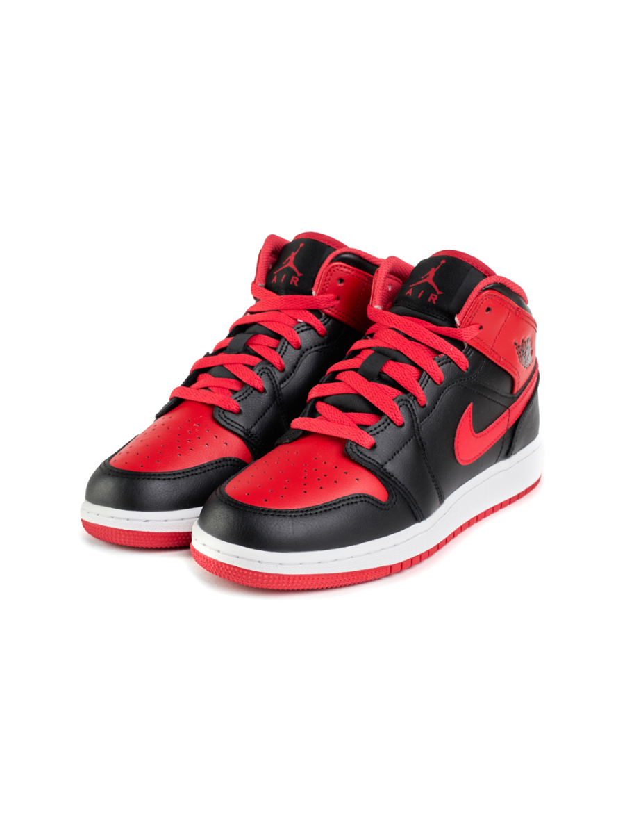 Кроссовки подростковые Jordan 1 Mid "Alternate Bred" NKDADDYS SNEAKERS, цвет: красный, DQ8423-060 со скидкой купить онлайн