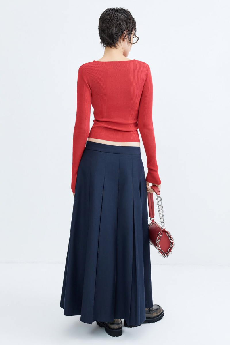 Юбка-миди со складками TOPTOP, цвет: синий, TT.071.15844.620 купить онлайн