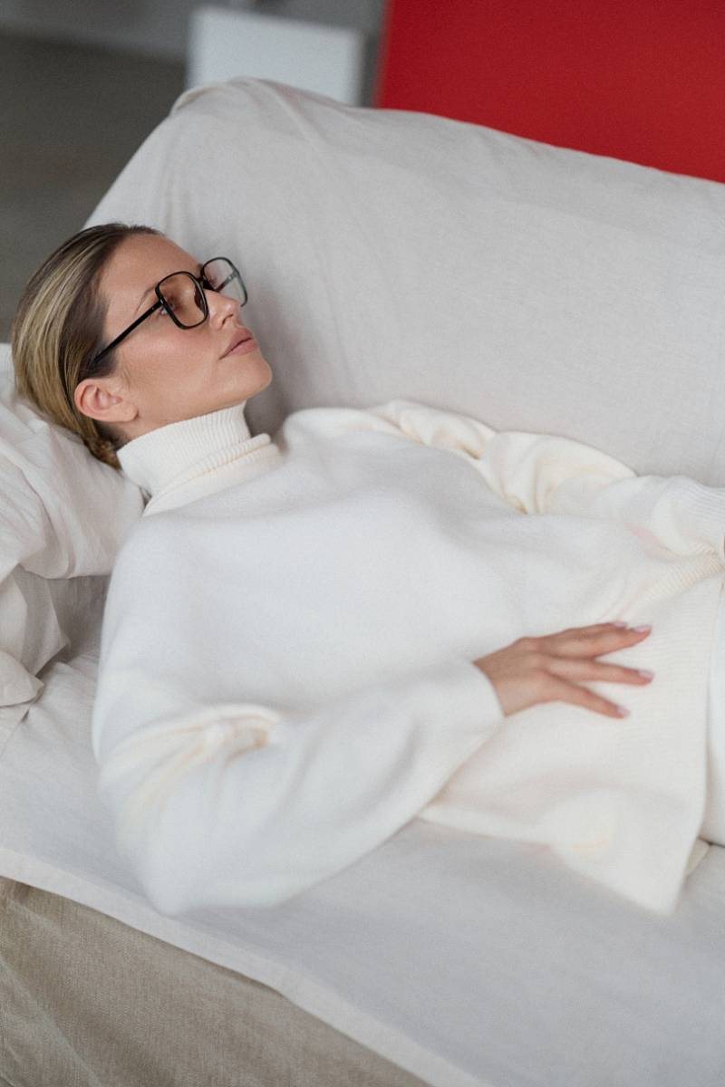 Свитер с шерстью оверсайз Ricoco, цвет: белый, 7014/2 купить онлайн