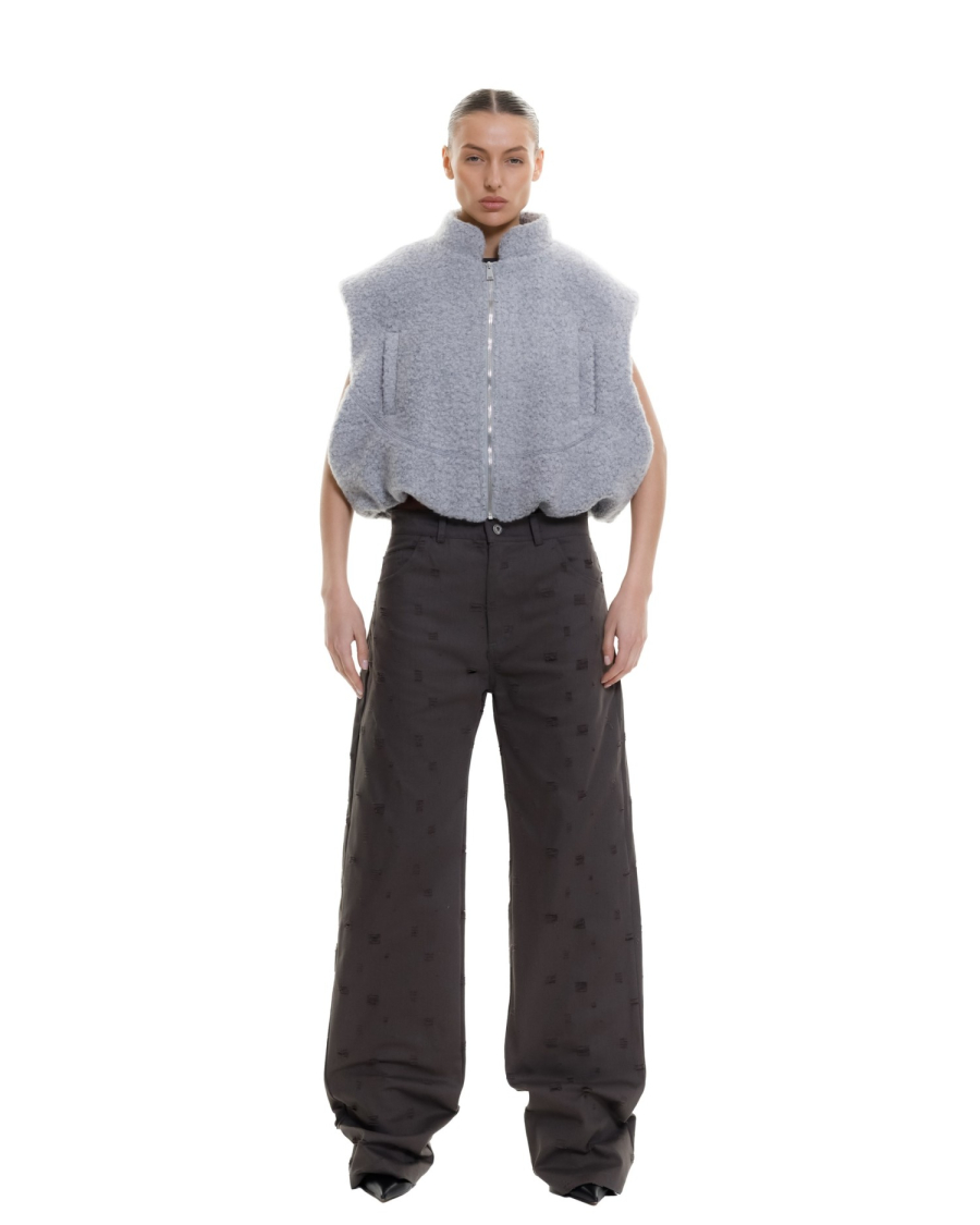 Жилет из фактурной ткани Suborbia, цвет: голубой, 04933 купить онлайн