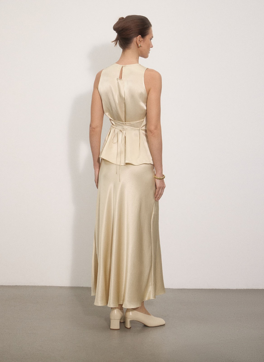 Топ из атласа ALL WE NEED, цвет: Сливочный,  купить онлайн