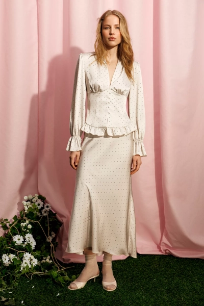 Юбка годе из сатина Charmstore, цвет: горох на молочном, 116-55960-1002 купить онлайн