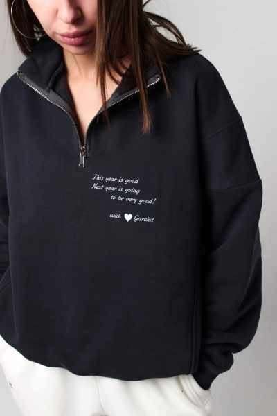 Свитшот с короткой молнией GARCHIT, цвет: графит, GARFutSvitMolnGraf2 купить онлайн