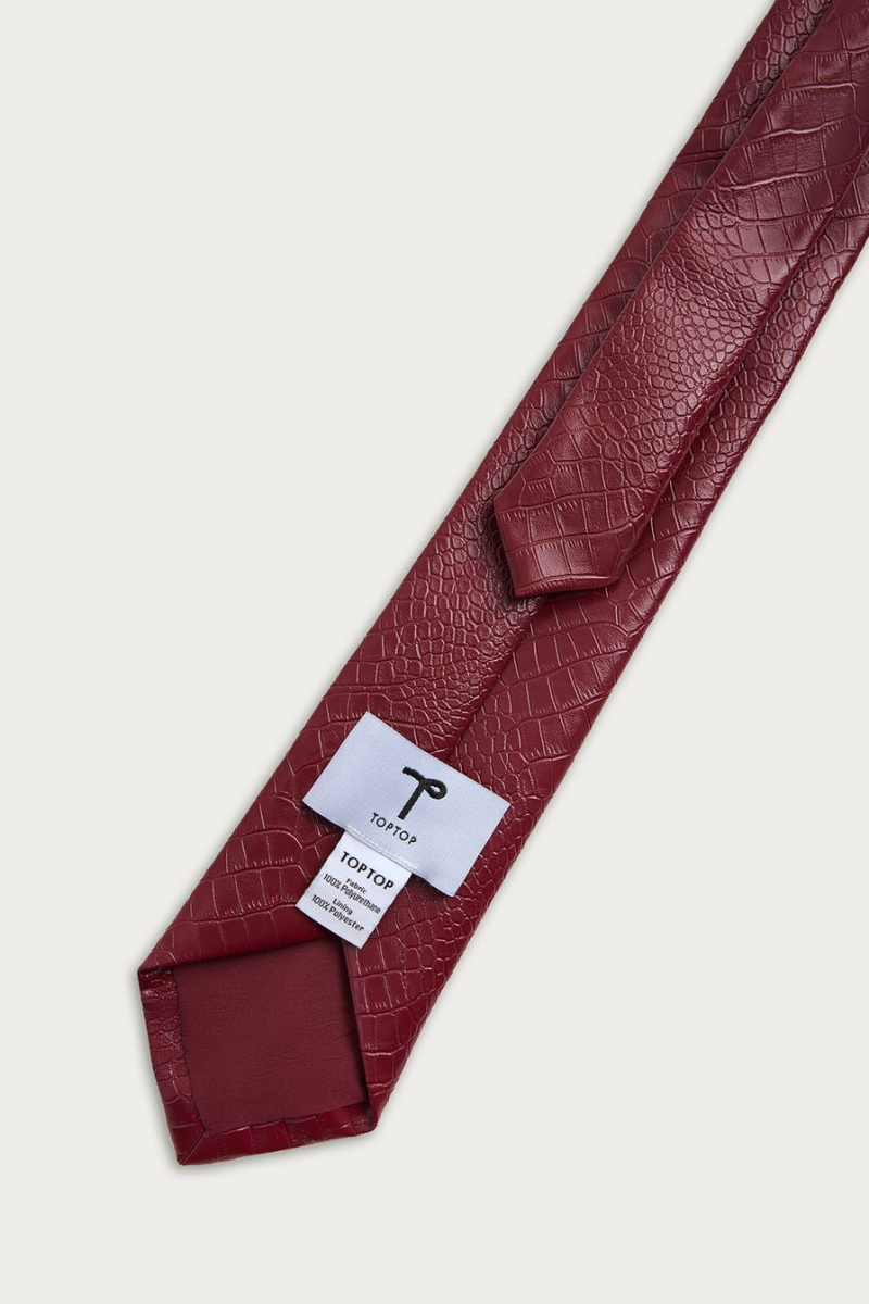 Галстук из экокожи TOPTOP, цвет: Бордовый TT.615.18100.330 купить онлайн