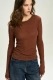 Лонгслив Basic с необработанным краем Brown Erist store, цвет: коричневый, НФ-00002819 купить онлайн