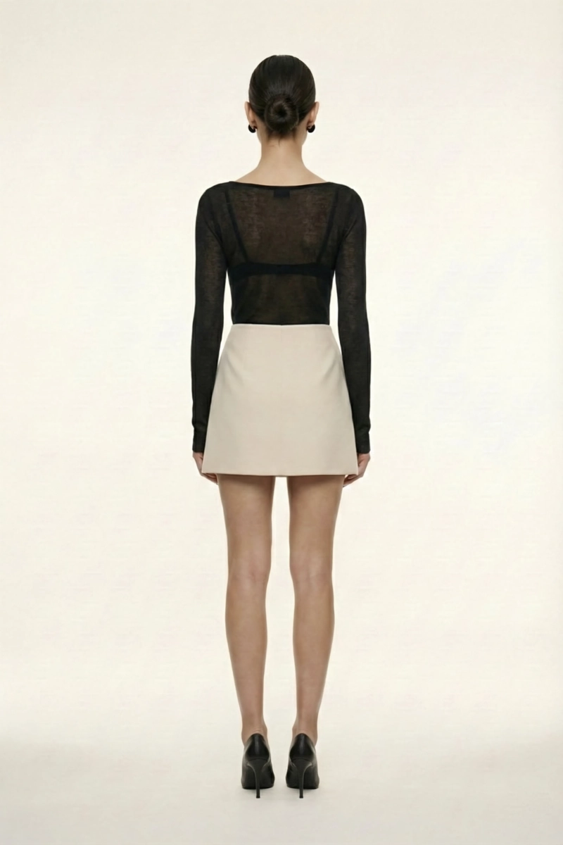 Юбка мини из костюмной ткани REFERT, цвет: молочный, 07-4076/2-2511 купить онлайн