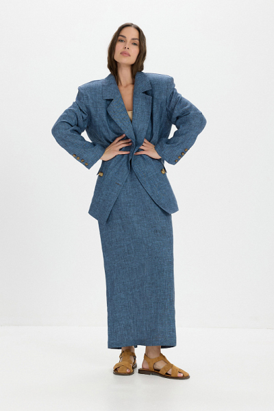 Юбка миди лен ABDA, цвет: мажорель, 212609703522 купить онлайн